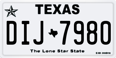TX license plate DIJ7980