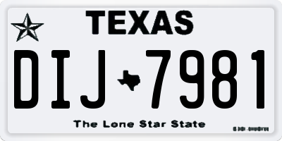 TX license plate DIJ7981
