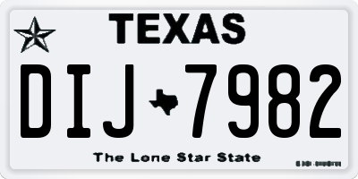 TX license plate DIJ7982