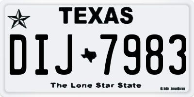 TX license plate DIJ7983