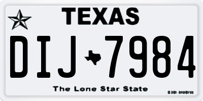 TX license plate DIJ7984