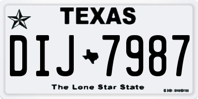TX license plate DIJ7987