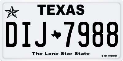 TX license plate DIJ7988