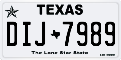 TX license plate DIJ7989