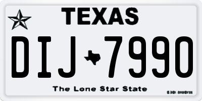 TX license plate DIJ7990