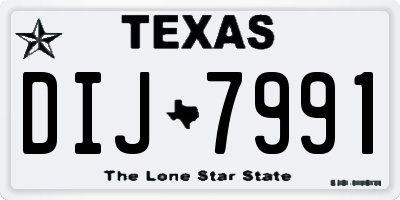 TX license plate DIJ7991