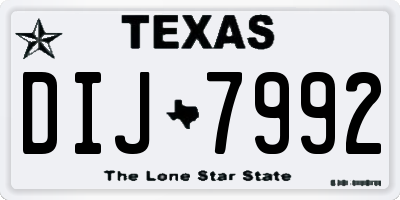 TX license plate DIJ7992