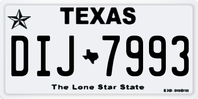 TX license plate DIJ7993