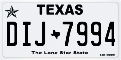 TX license plate DIJ7994