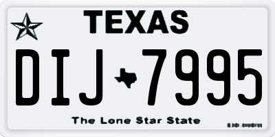 TX license plate DIJ7995