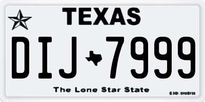 TX license plate DIJ7999