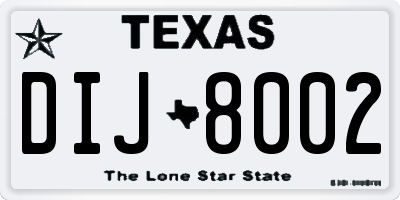 TX license plate DIJ8002