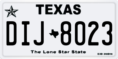 TX license plate DIJ8023