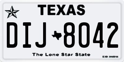 TX license plate DIJ8042