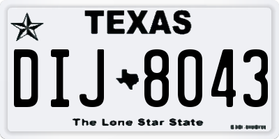 TX license plate DIJ8043