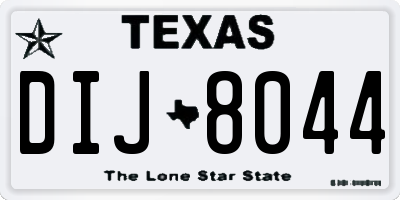 TX license plate DIJ8044