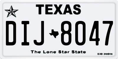 TX license plate DIJ8047