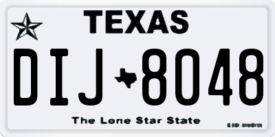 TX license plate DIJ8048