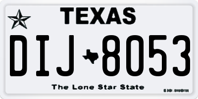 TX license plate DIJ8053