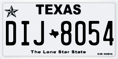 TX license plate DIJ8054