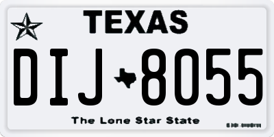 TX license plate DIJ8055