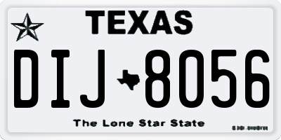 TX license plate DIJ8056