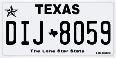 TX license plate DIJ8059