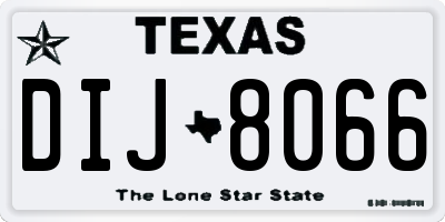 TX license plate DIJ8066
