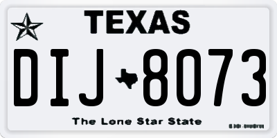 TX license plate DIJ8073