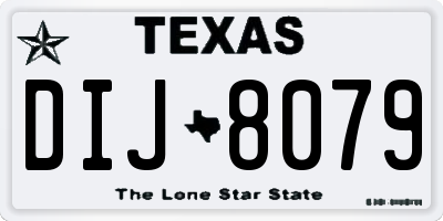 TX license plate DIJ8079