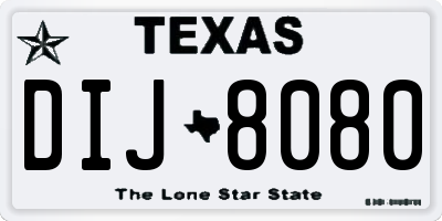 TX license plate DIJ8080