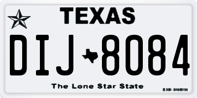 TX license plate DIJ8084