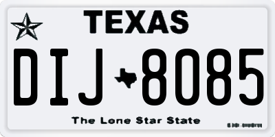 TX license plate DIJ8085