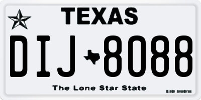 TX license plate DIJ8088