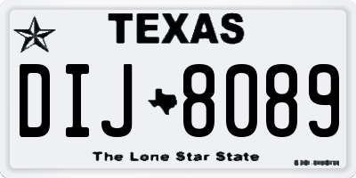 TX license plate DIJ8089