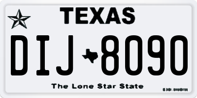 TX license plate DIJ8090