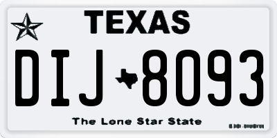 TX license plate DIJ8093
