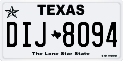 TX license plate DIJ8094