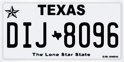 TX license plate DIJ8096