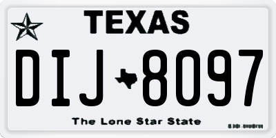 TX license plate DIJ8097