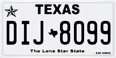 TX license plate DIJ8099