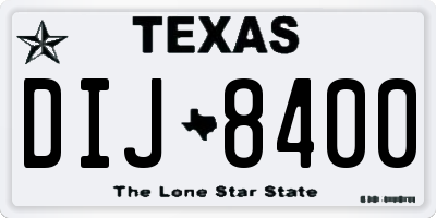 TX license plate DIJ8400