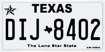 TX license plate DIJ8402