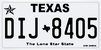 TX license plate DIJ8405