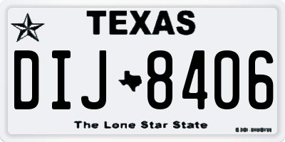 TX license plate DIJ8406