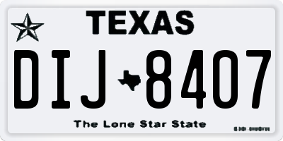 TX license plate DIJ8407