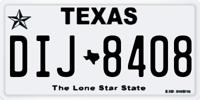 TX license plate DIJ8408