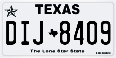 TX license plate DIJ8409