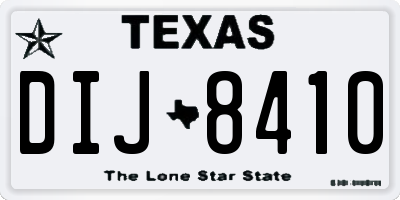 TX license plate DIJ8410