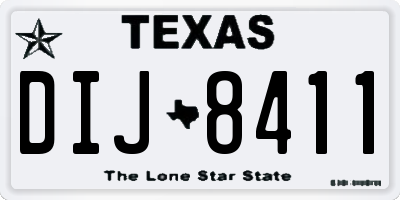 TX license plate DIJ8411
